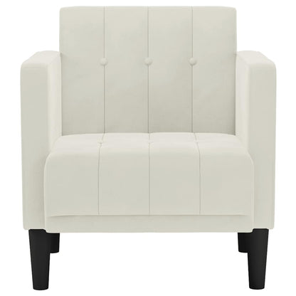 Divano Sedia con Braccioli Crema 53 cm in Velluto | homemem39