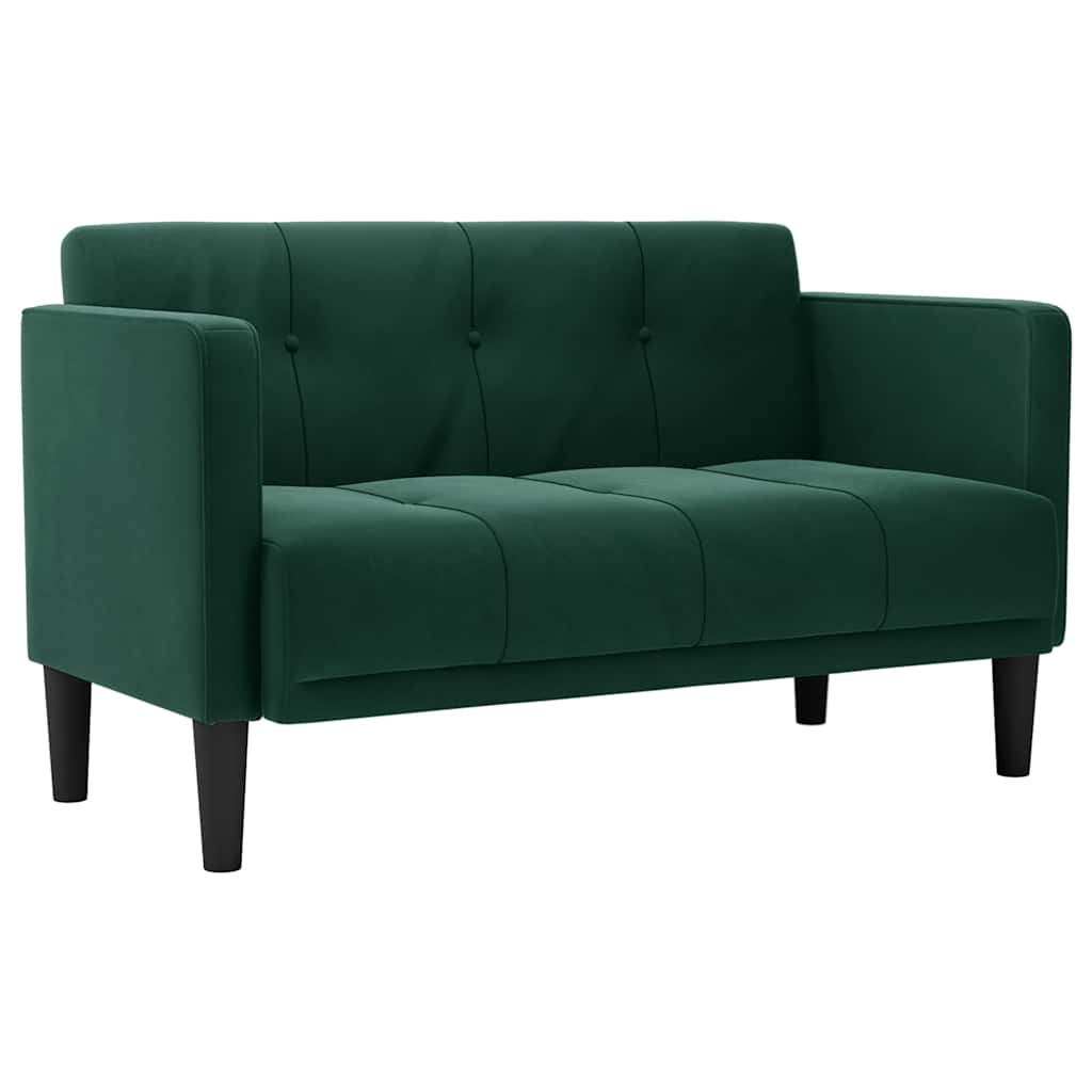 Divano Divanetto Verde Scuro 111 cm in Velluto