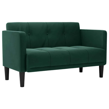 Divano Divanetto Verde Scuro 111 cm in Velluto