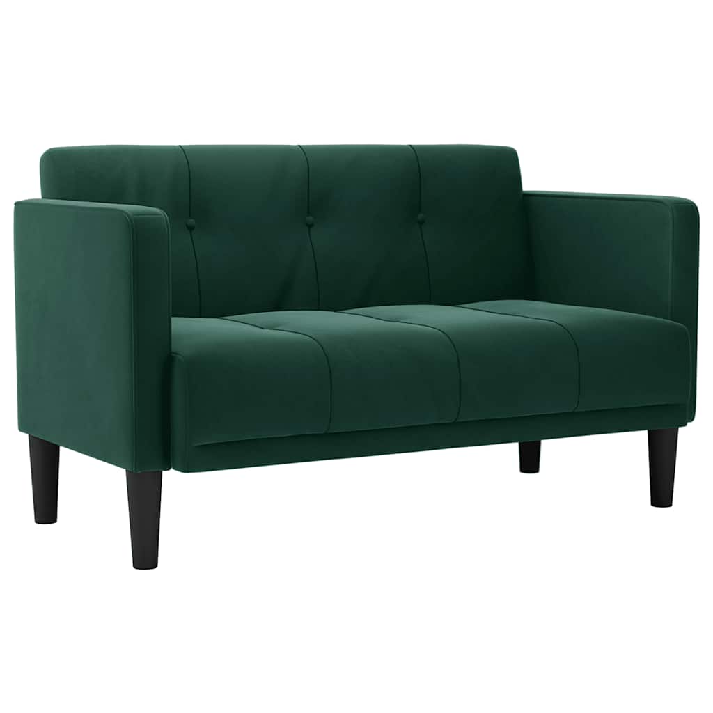 Divano Divanetto Verde Scuro 111 cm in Velluto