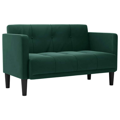 Divano Divanetto Verde Scuro 111 cm in Velluto