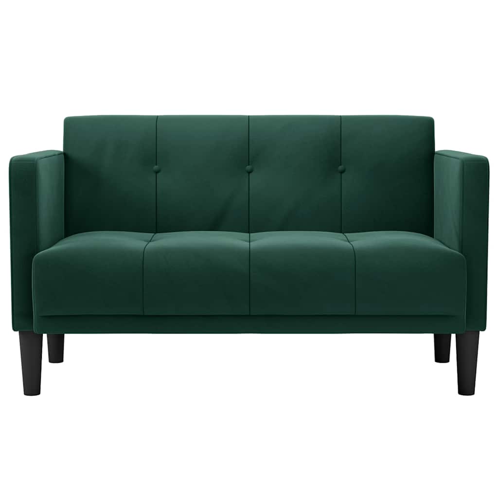Divano Divanetto Verde Scuro 111 cm in Velluto