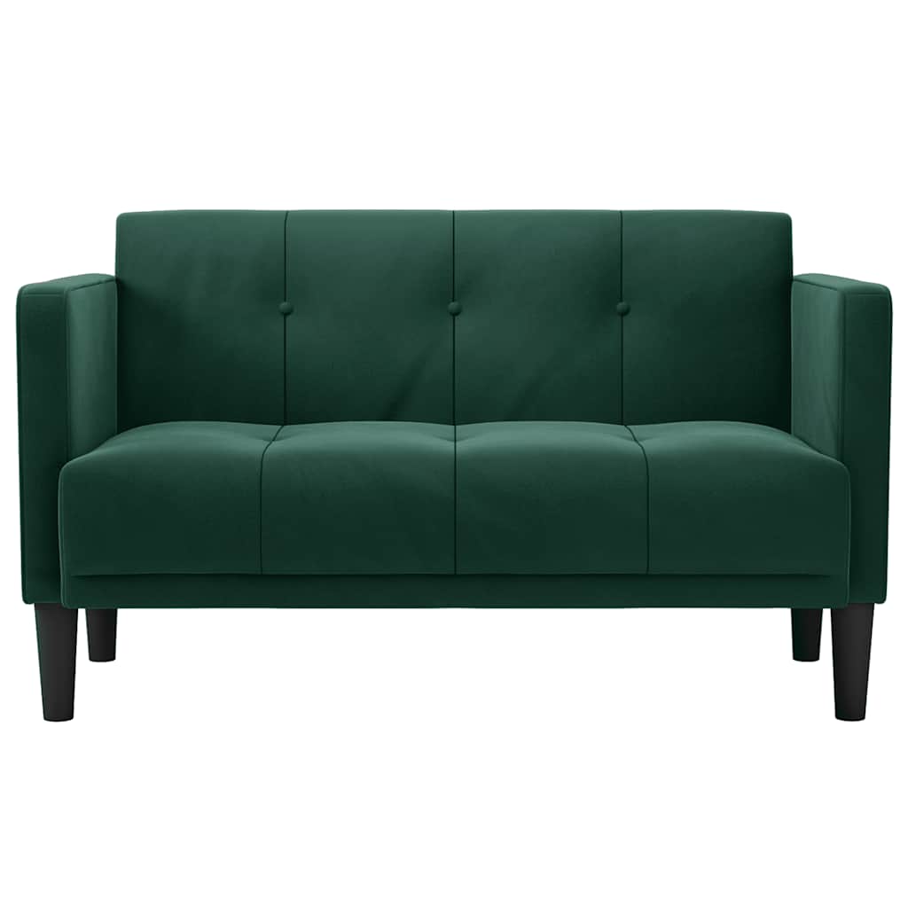 Divano Divanetto Verde Scuro 111 cm in Velluto