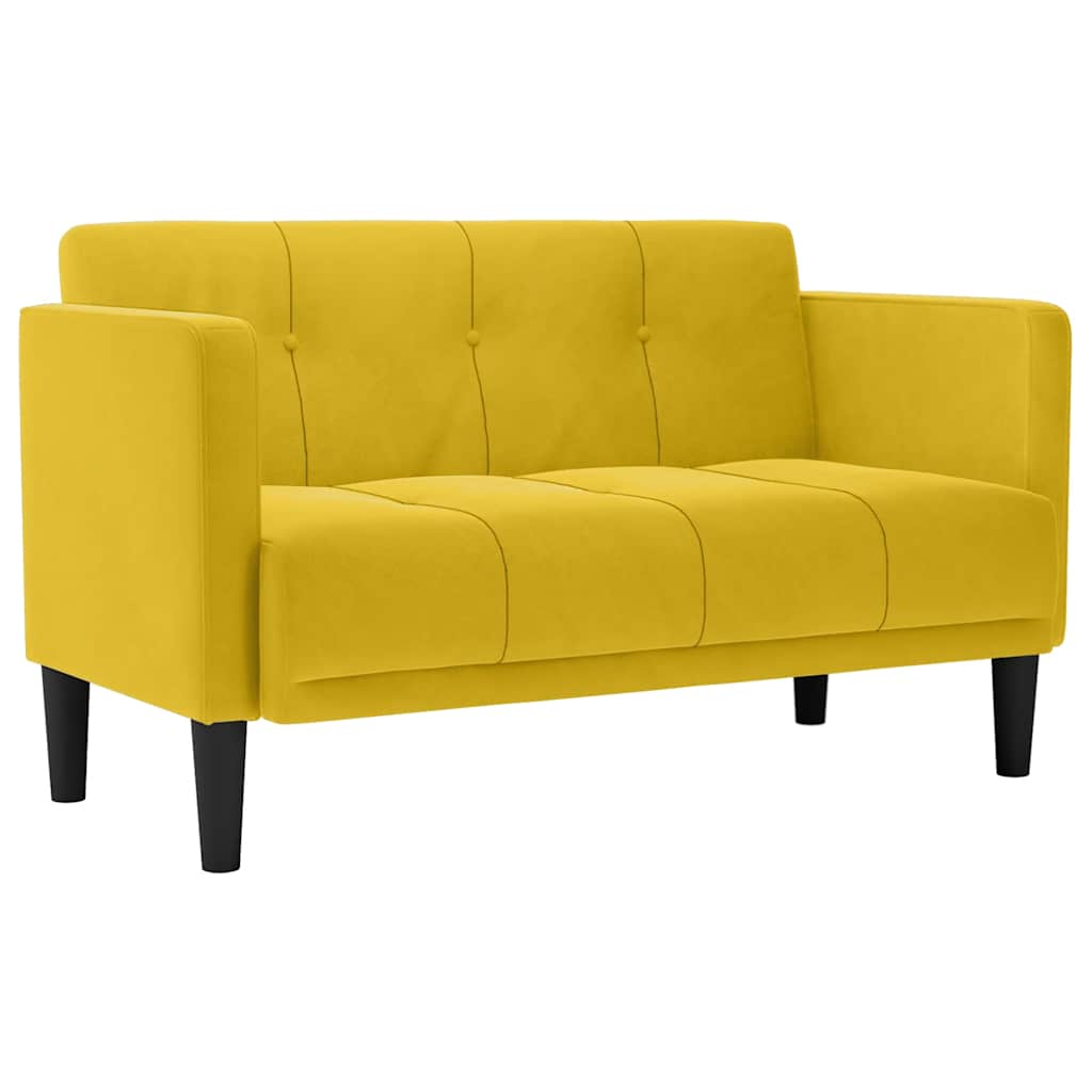 Divano Divanetto Giallo 111 cm in Velluto