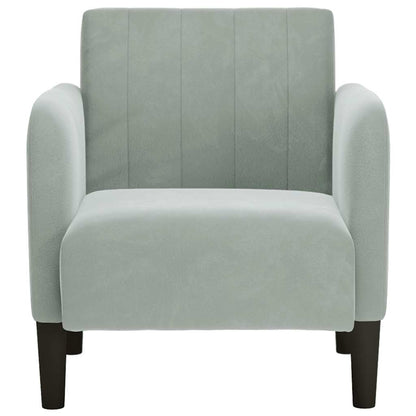 Divano Sedia con Braccioli Grigio Chiaro 54 cm in Velluto | homemem39