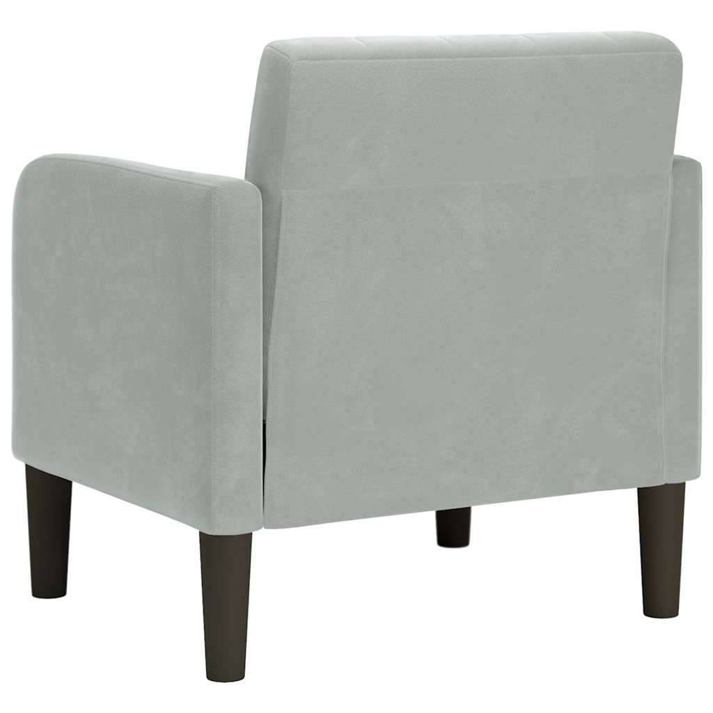 Divano Sedia con Braccioli Grigio Chiaro 54 cm in Velluto | homemem39