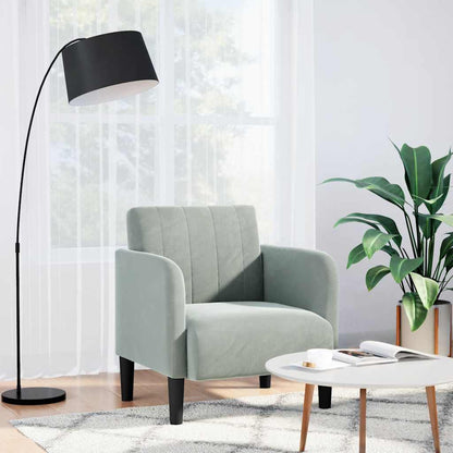 Divano Sedia con Braccioli Grigio Chiaro 54 cm in Velluto | homemem39