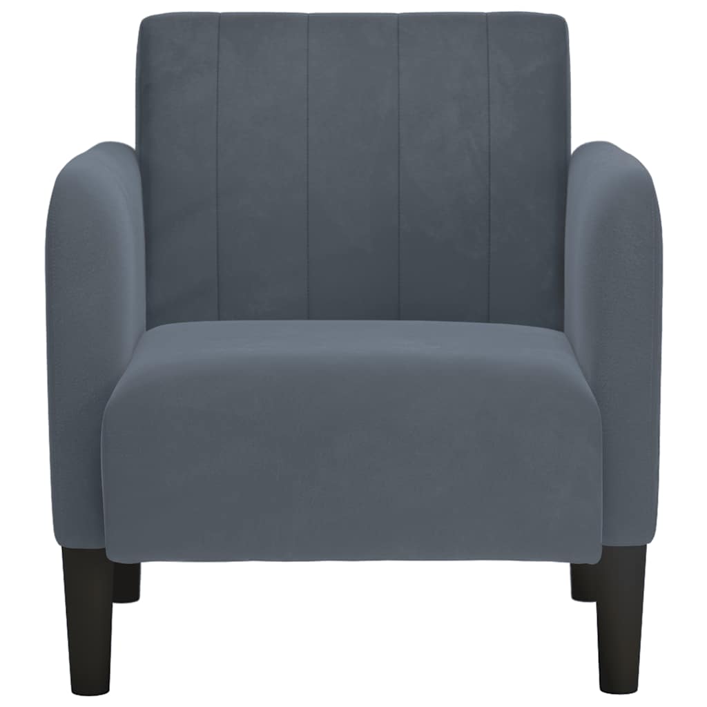 Divano Sedia con Braccioli Grigio Scuro 54 cm in Velluto | homemem39