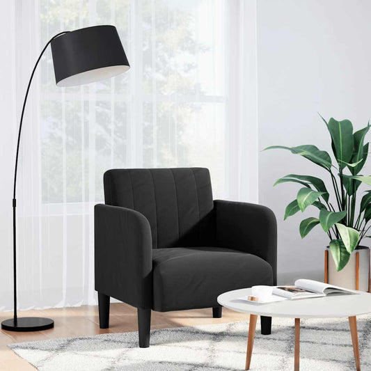 Divano Sedia con Braccioli Nero 54 cm in Velluto | homemem39