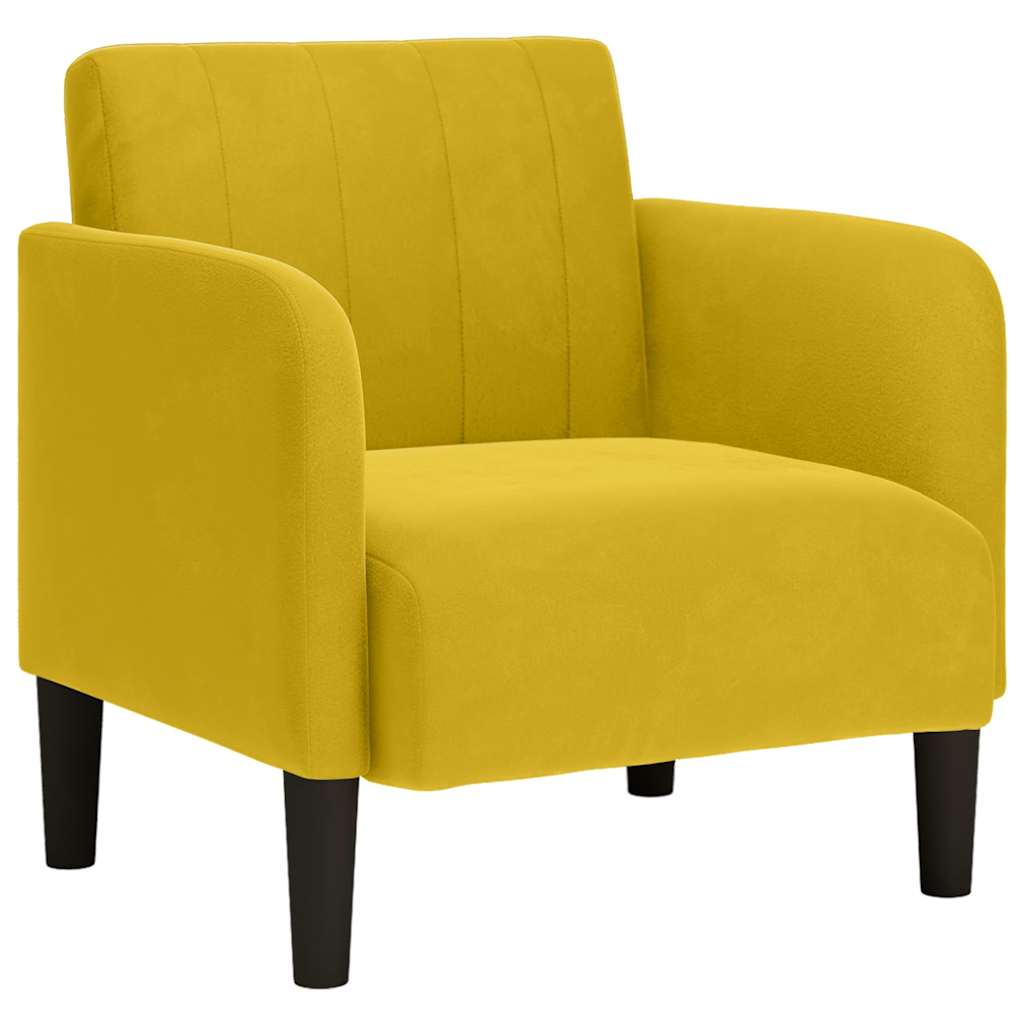 Divano Sedia con Braccioli Giallo 54 cm in Velluto | homemem39