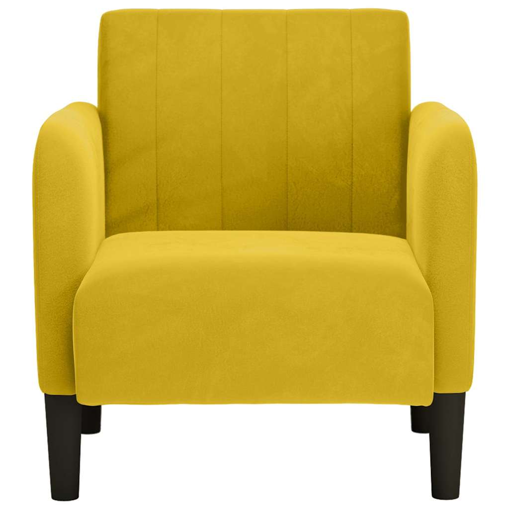 Divano Sedia con Braccioli Giallo 54 cm in Velluto | homemem39