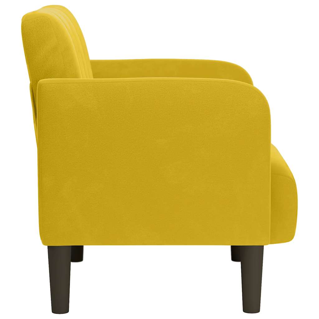 Divano Sedia con Braccioli Giallo 54 cm in Velluto