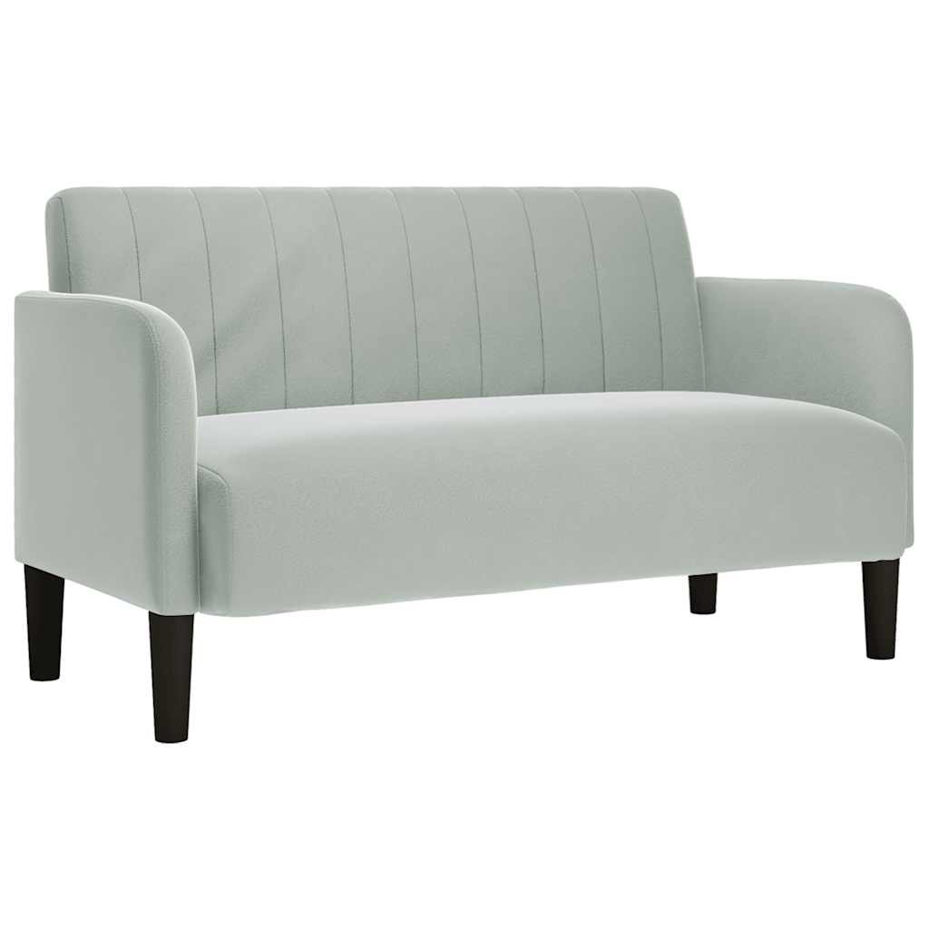 Divano Divanetto Grigio Chiaro 109 cm in Velluto