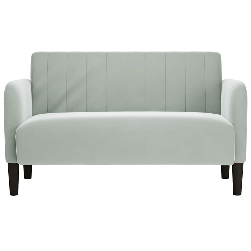 Divano Divanetto Grigio Chiaro 109 cm in Velluto