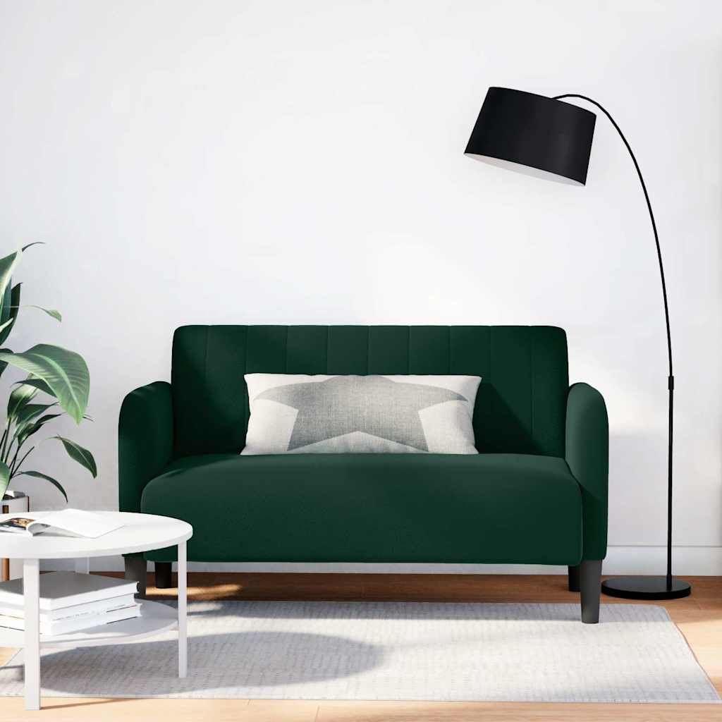 Divano Divanetto Verde Scuro 109 cm Velluto