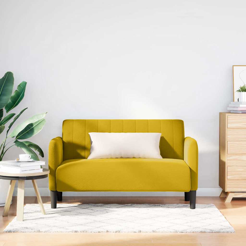 Divano Divanetto Giallo 109 cm in Velluto