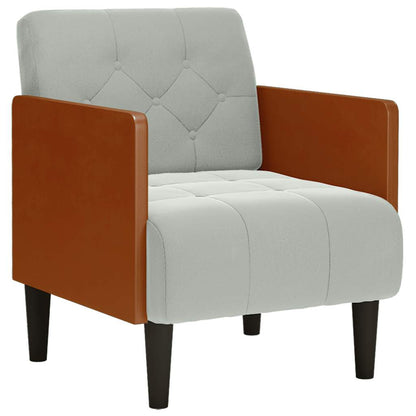 Divano Sedia con Braccioli Grigio Chiaro 55 cm in Velluto - homemem39