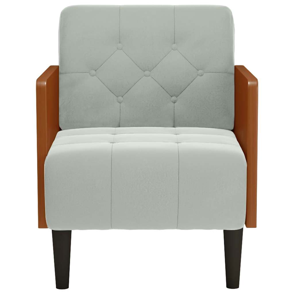 Divano Sedia con Braccioli Grigio Chiaro 55 cm in Velluto | homemem39