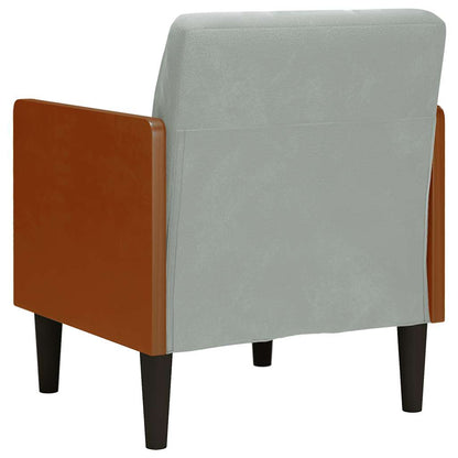 Divano Sedia con Braccioli Grigio Chiaro 55 cm in Velluto | homemem39