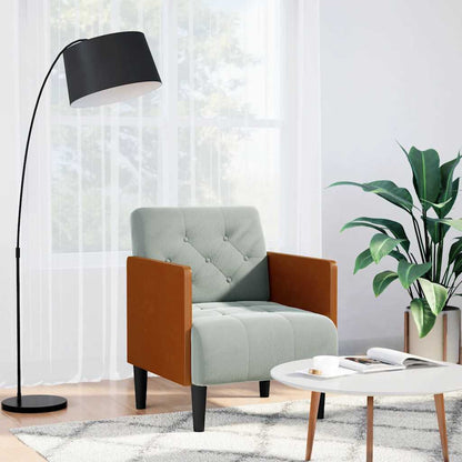 Divano Sedia con Braccioli Grigio Chiaro 55 cm in Velluto | homemem39