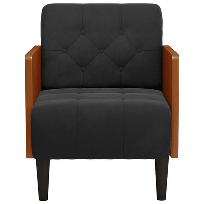 Divano Sedia con Braccioli Nero 55 cm in Velluto