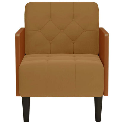 Divano Sedia con Braccioli Marrone 55 cm in Velluto