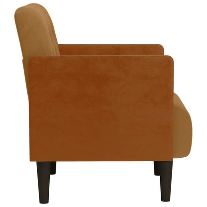Divano Sedia con Braccioli Marrone 55 cm in Velluto