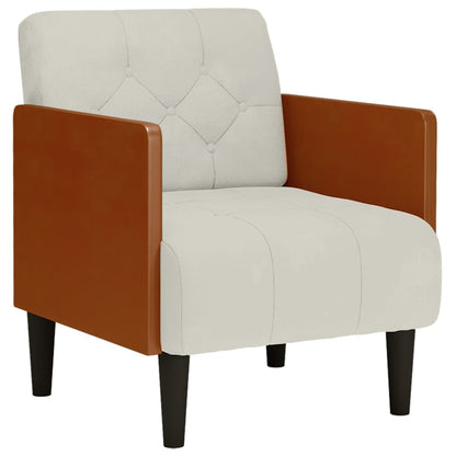 Divano Sedia con Braccioli Crema 55 cm in Velluto | homemem39