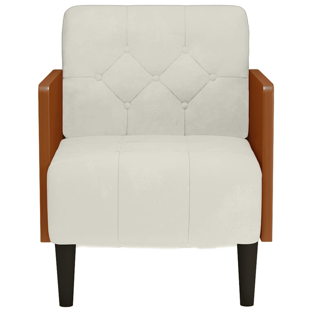 Divano Sedia con Braccioli Crema 55 cm in Velluto | homemem39