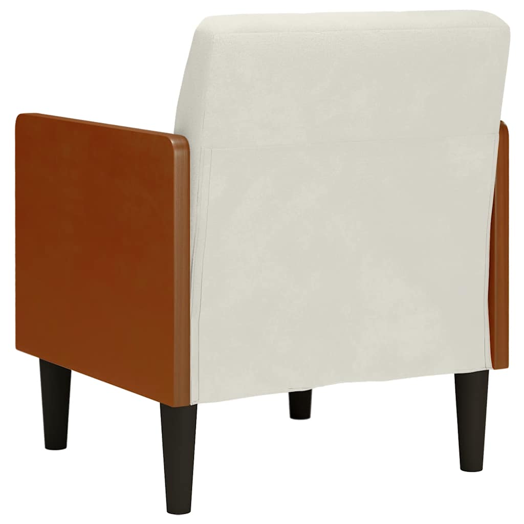 Divano Sedia con Braccioli Crema 55 cm in Velluto | homemem39