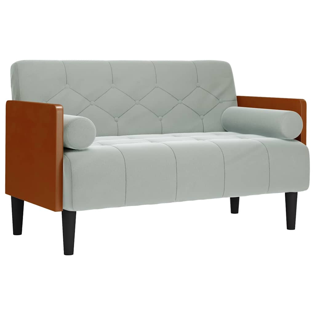 Divano Divanetto con Cuscini Bolster Grigio Chiaro 110 cm | homemem39