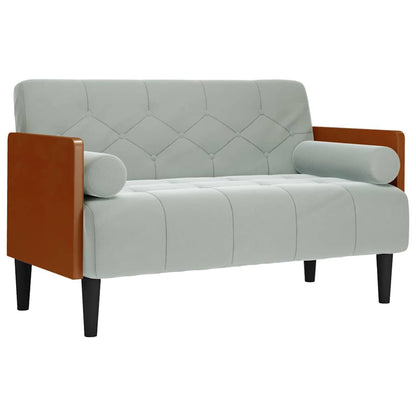 Divano Divanetto con Cuscini Bolster Grigio Chiaro 110 cm | homemem39