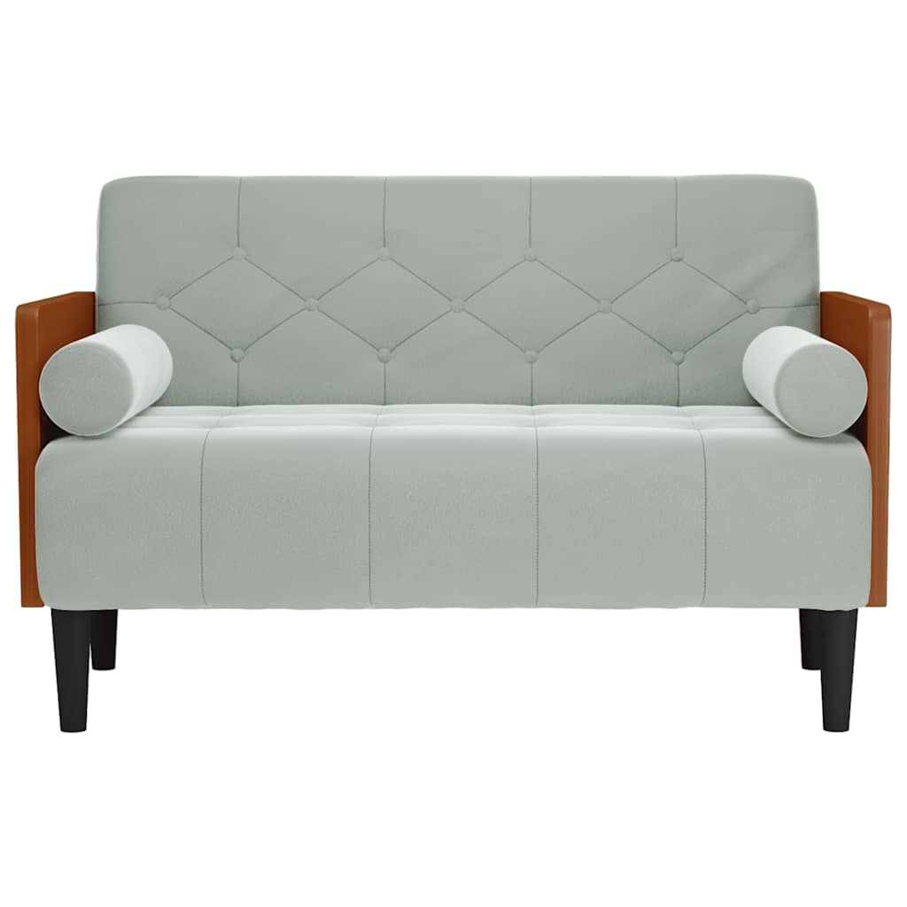 Divano Divanetto con Cuscini Bolster Grigio Chiaro 110 cm | homemem39