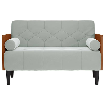 Divano Divanetto con Cuscini Bolster Grigio Chiaro 110 cm | homemem39