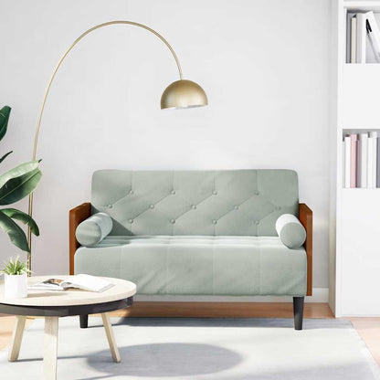 Divano Divanetto con Cuscini Bolster Grigio Chiaro 110 cm | homemem39