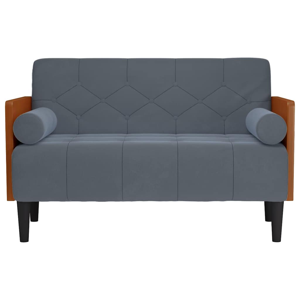 Divano Divanetto con Cuscini Bolster Grigio Scuro 110 cm | homemem39