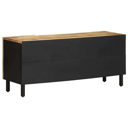 Mobile Porta TV Nero 105x33,5x46 cm Legno Massello Mango Grezzo | homemem39