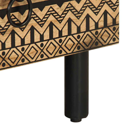 Mobile Porta TV Nero 70x33,5x46 cm Legno Massello Mango Grezzo | homemem39