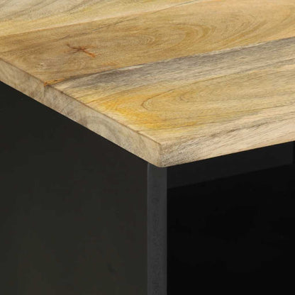 Mobile Porta TV Nero 100x33,5x46 cm Legno Massello Mango Grezzo - homemem39