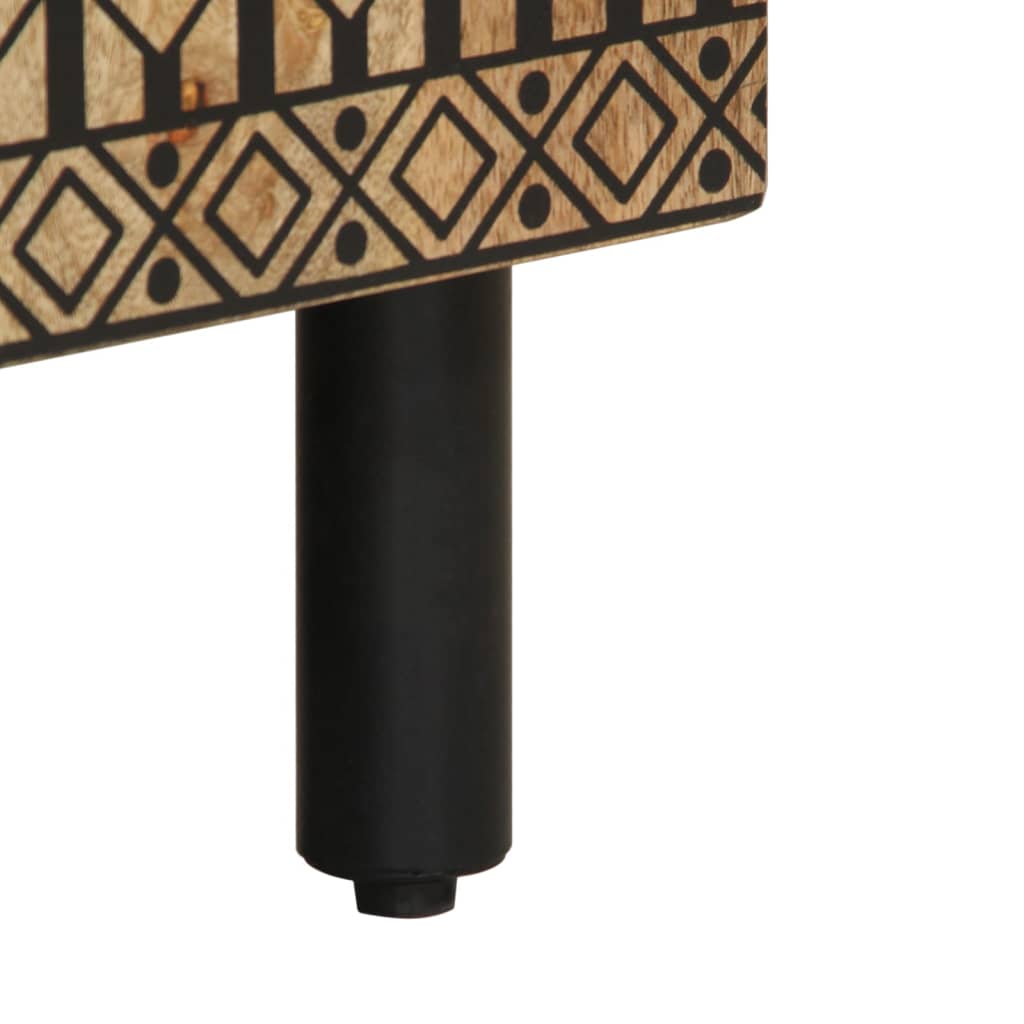 Mobile Lavabo da Bagno Nero 62x33x58 cm Legno Massello di Mango