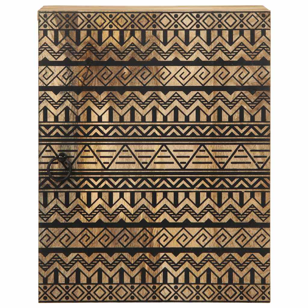 Mobile Pensile da Bagno Nero 38x33,5x48 cm Legno Massello Mango | homemem39