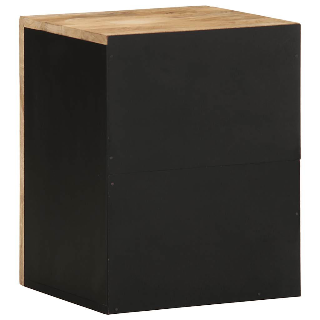 Mobile Pensile da Bagno Nero 38x33,5x48 cm Legno Massello Mango | homemem39