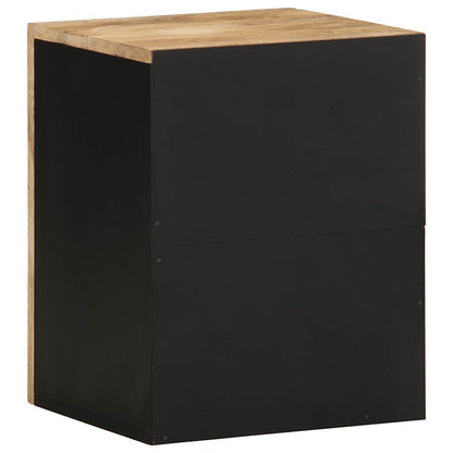 Mobile Pensile da Bagno Nero 38x33,5x48 cm Legno Massello Mango | homemem39
