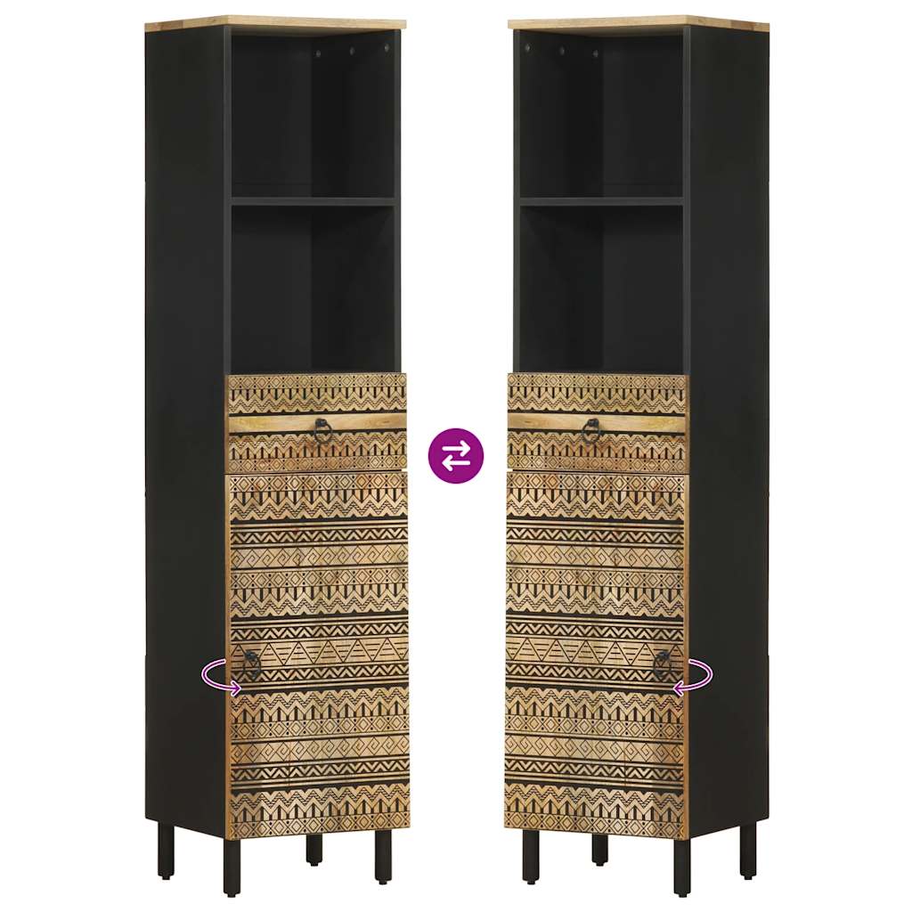 Mobile da Bagno 38x33,5x160 cm in Legno Massello di Mango | homemem39