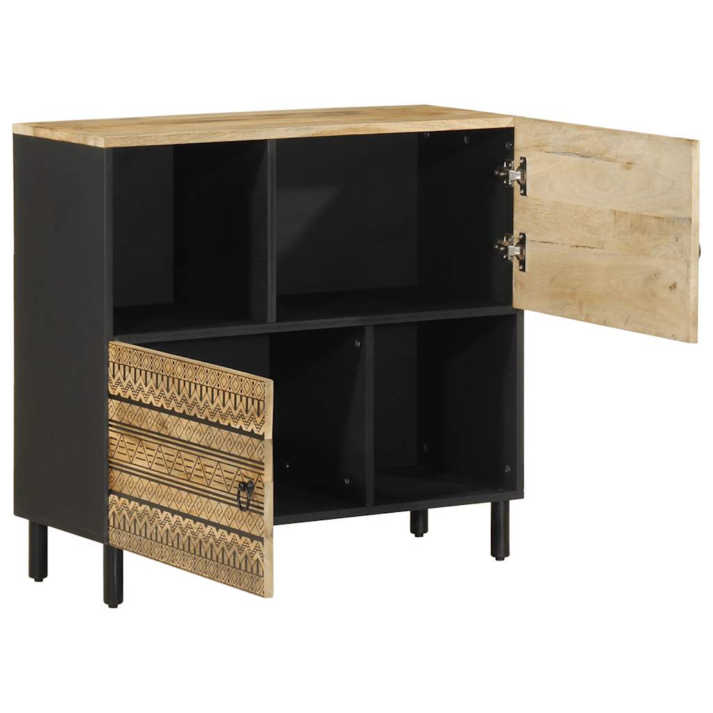 Credenza 80x33,5x75 cm in Legno Massello di Mango Grezzo - homemem39