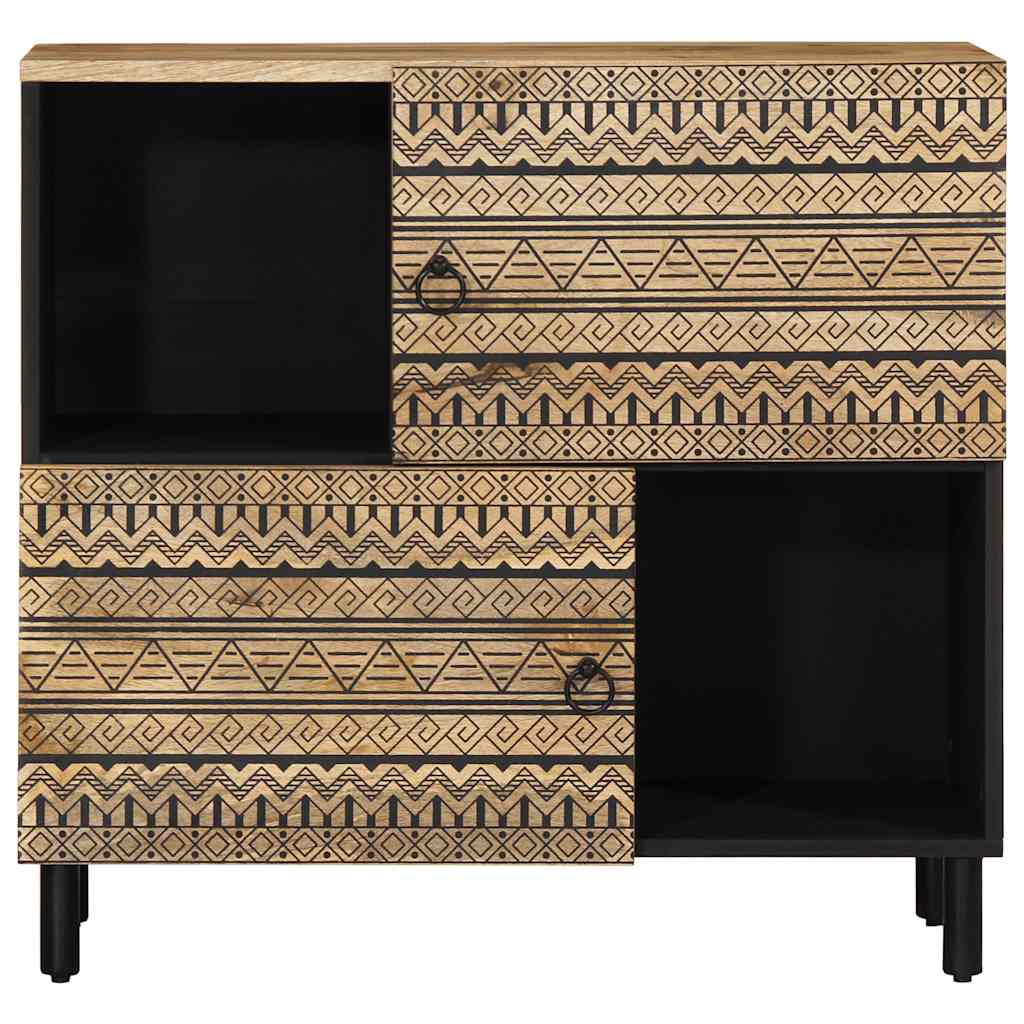 Credenza 80x33,5x75 cm in Legno Massello di Mango Grezzo - homemem39