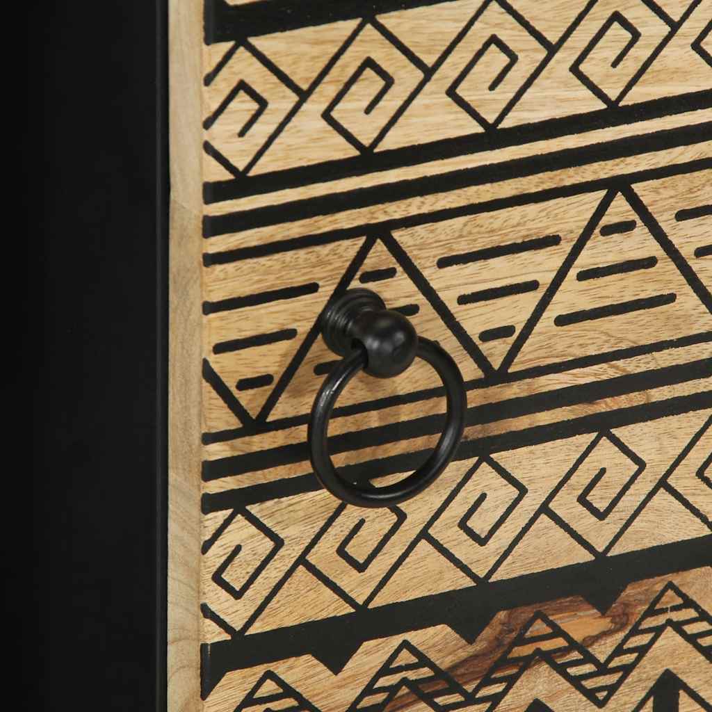 Credenza 80x33,5x75 cm in Legno Massello di Mango Grezzo - homemem39