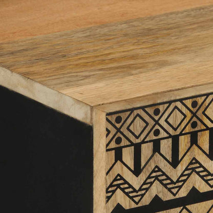 Credenza 90x33,5x75 cm in Legno Massello di Mango Grezzo | homemem39