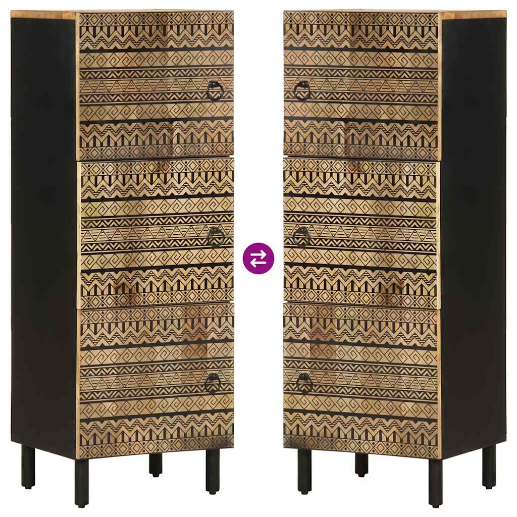 Credenza 40x33,5x110 cm in Legno Massello di Mango Grezzo