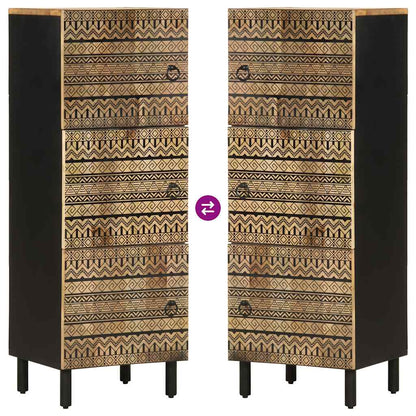 Credenza 40x33,5x110 cm in Legno Massello di Mango Grezzo